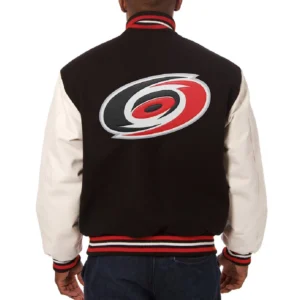 Alternative view of Carolina Hurricanes Two Tone Wool & Leather Varsity Jacket