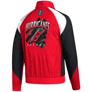 Alternative view of Carolina Hurricanes adidas Reverse Retro 2.0 Full-Snap Red Varsity Jacket