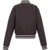 Arizona Diamondbacks Full-Snap Satin Charcoal Varsity Jacket - Image 2
