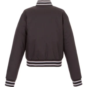 Alternative view of Arizona Diamondbacks Full-Snap Satin Charcoal Varsity Jacket