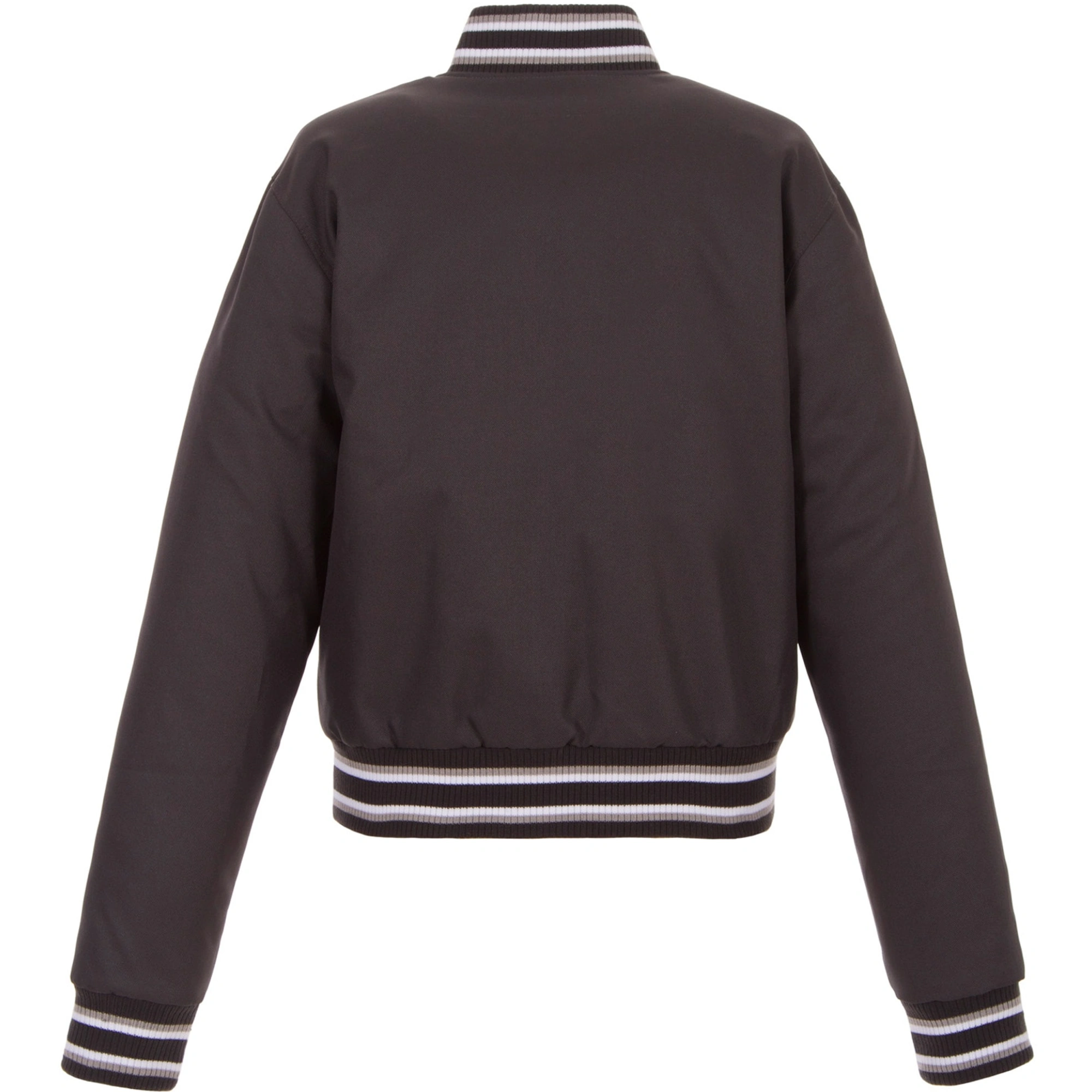Arizona Diamondbacks Full-Snap Satin Charcoal Varsity Jacket - Image 2