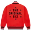 Alternative view of Chicago Blackhawks OVO Red Full-Snap Wool Varsity Jacket