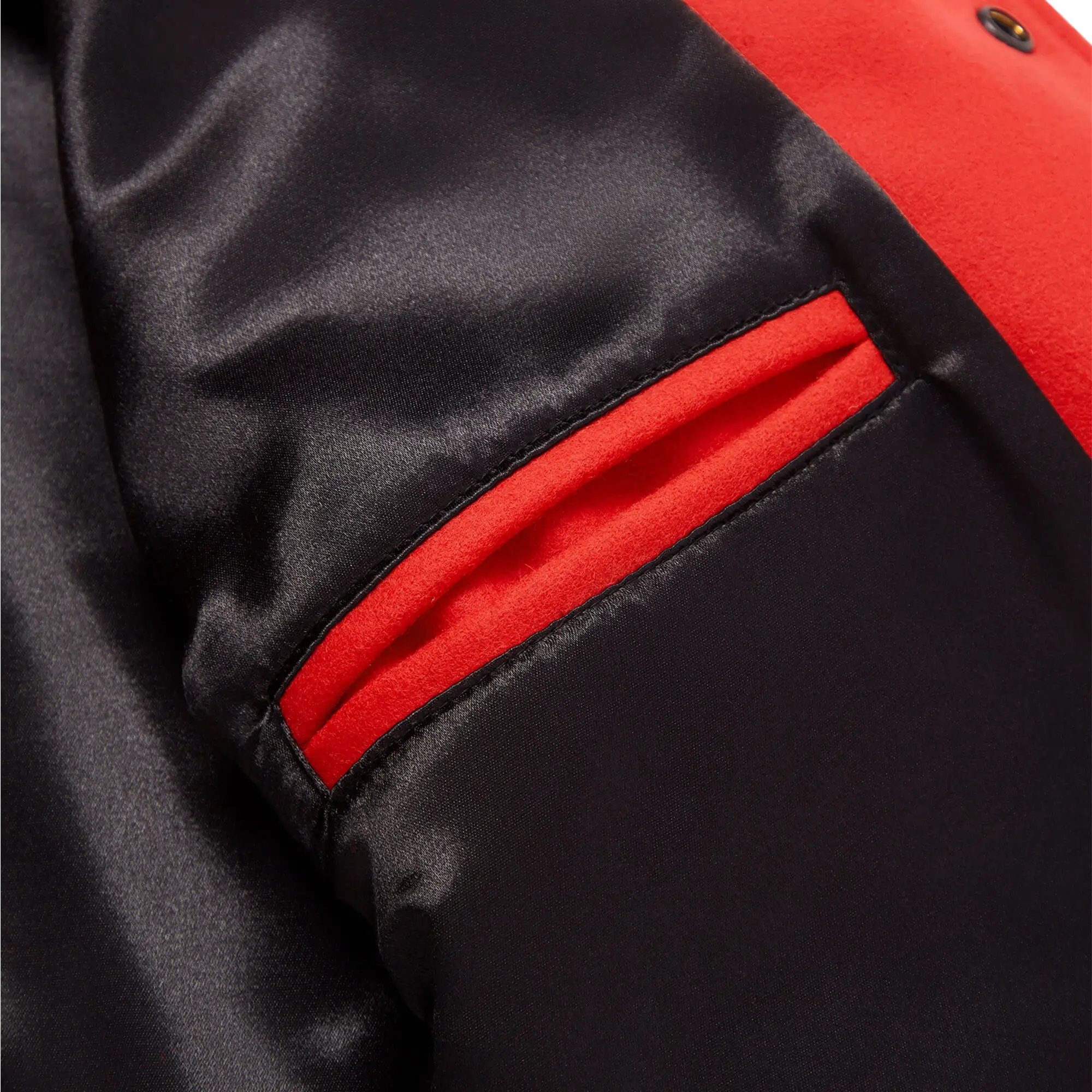 Chicago Blackhawks OVO Red Full-Snap Wool Varsity Jacket - Image 7