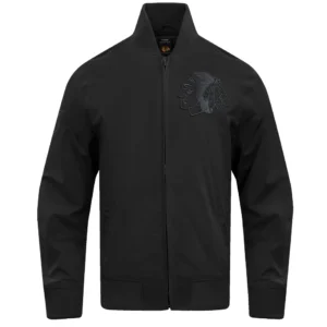 Chicago Blackhawks Neutral Satin Varsity Jacket