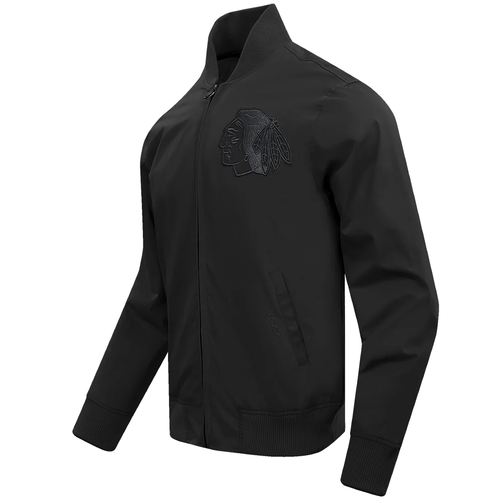 Chicago Blackhawks Neutral Satin Varsity Jacket - Image 2