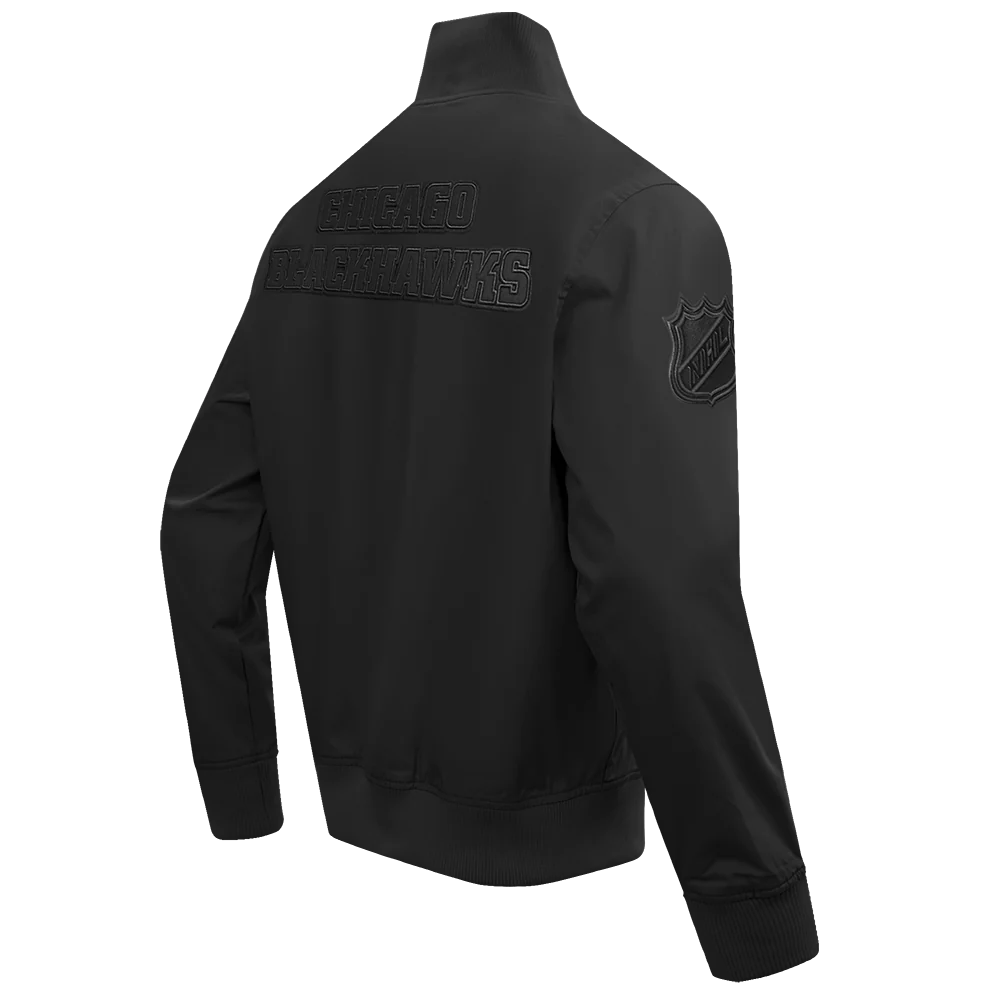 Chicago Blackhawks Neutral Satin Varsity Jacket - Image 3