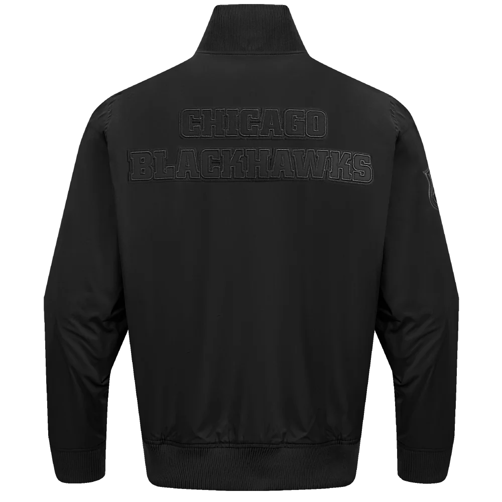 Chicago Blackhawks Neutral Satin Varsity Jacket - Image 4