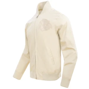 Alternative view of Chicago Blackhawks Neutral Satin Varsity Jacket