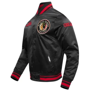 Alternative view of Chicago Blackhawks Retro Classic Satin Varsity Jacket