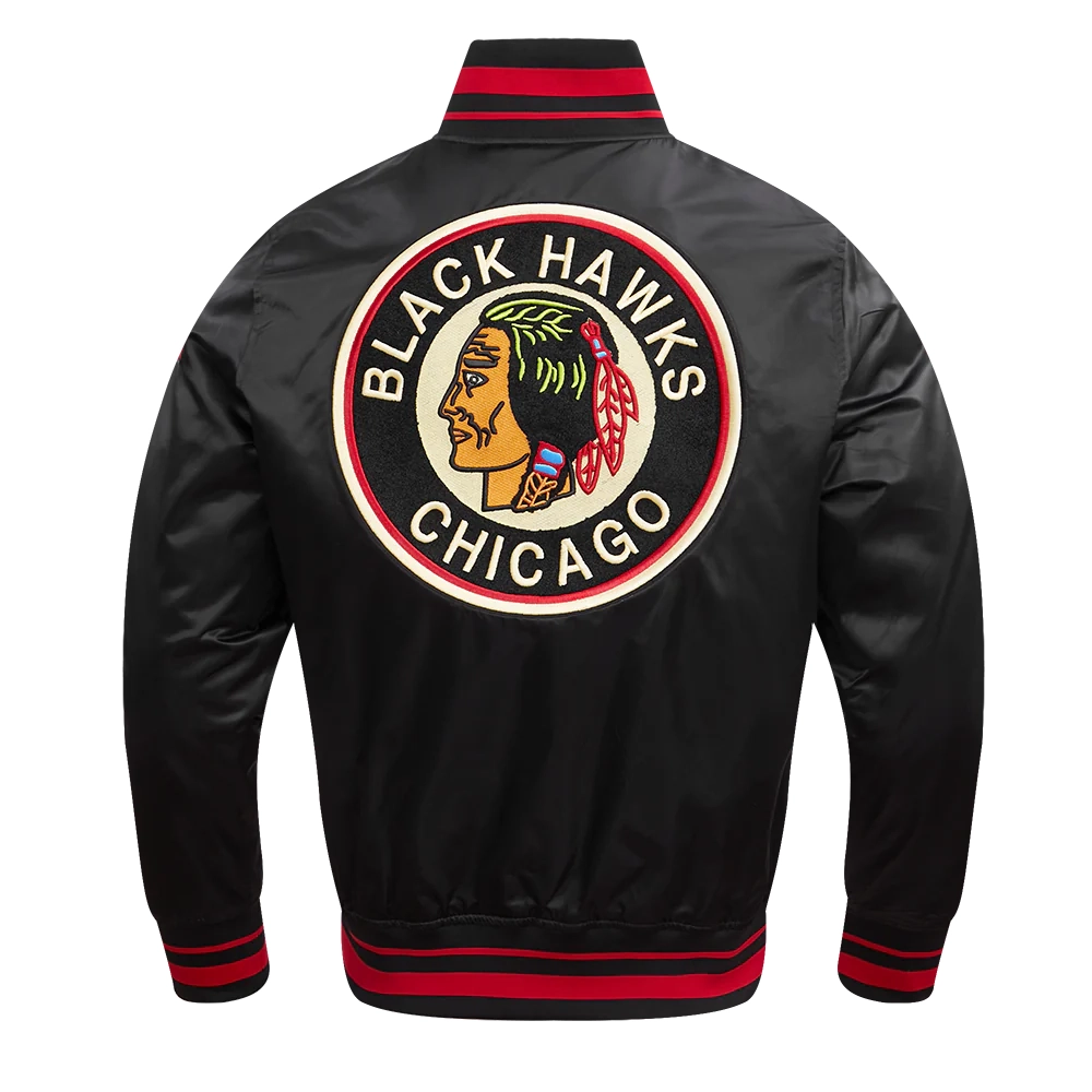 Chicago Blackhawks Retro Classic Satin Varsity Jacket - Image 4