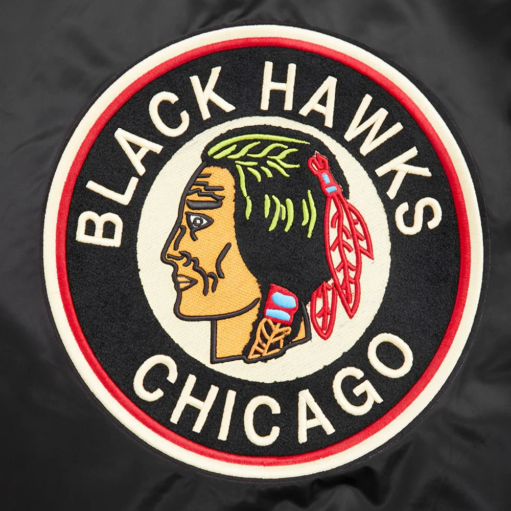 Chicago Blackhawks Retro Classic Satin Varsity Jacket - Image 5