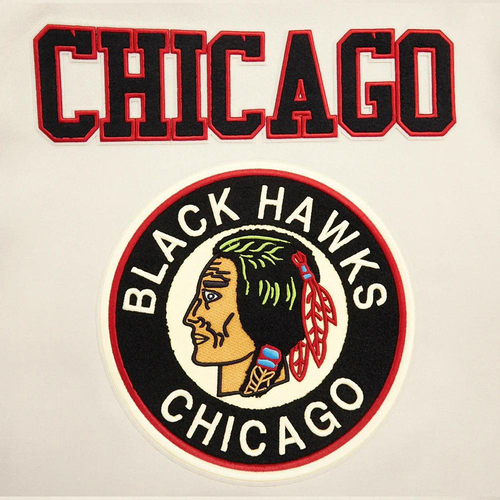 Chicago Blackhawks Retro Classic Wool & Leather Varsity Jacket - Image 6