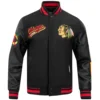 Chicago Blackhawks Script Tail Wool & Leather Varsity Jacket