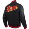 Chicago Blackhawks Script Tail Wool & Leather Varsity Jacket - Image 3