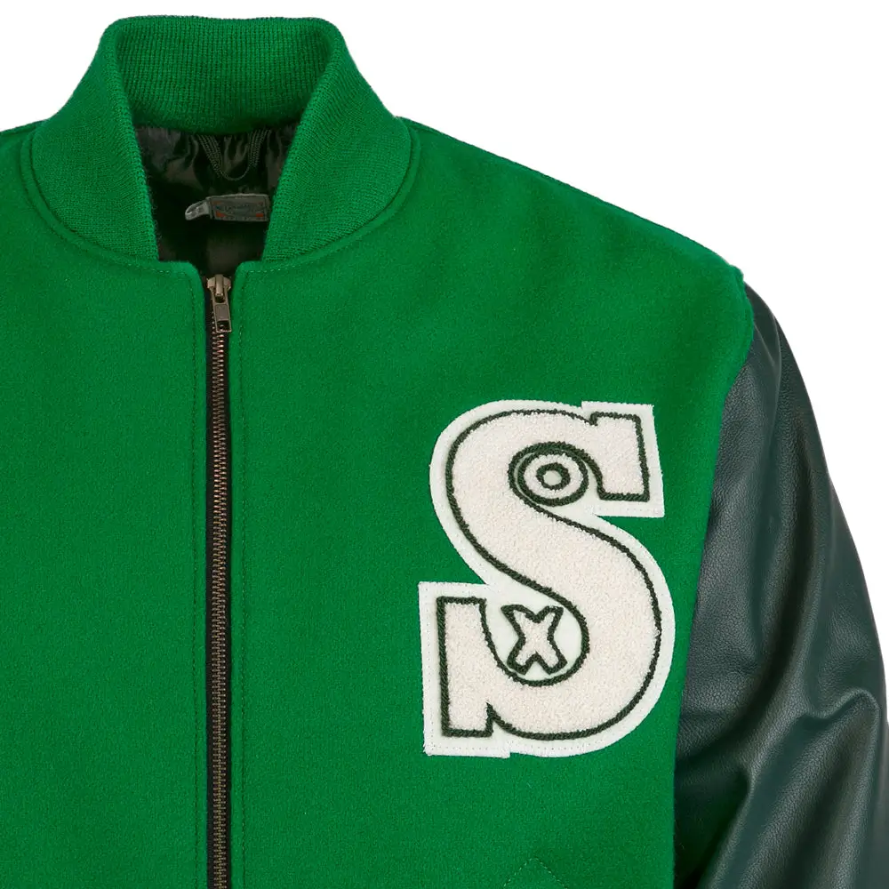 Chicago White Sox 1932 Authentic Green Varsity Wool & Leather Jacket - Image 4