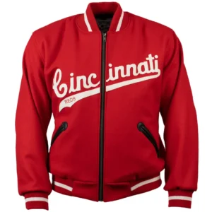 Cincinnati Reds Letterman 1969 Authentic Red Wool Zipper Varsity Jacket