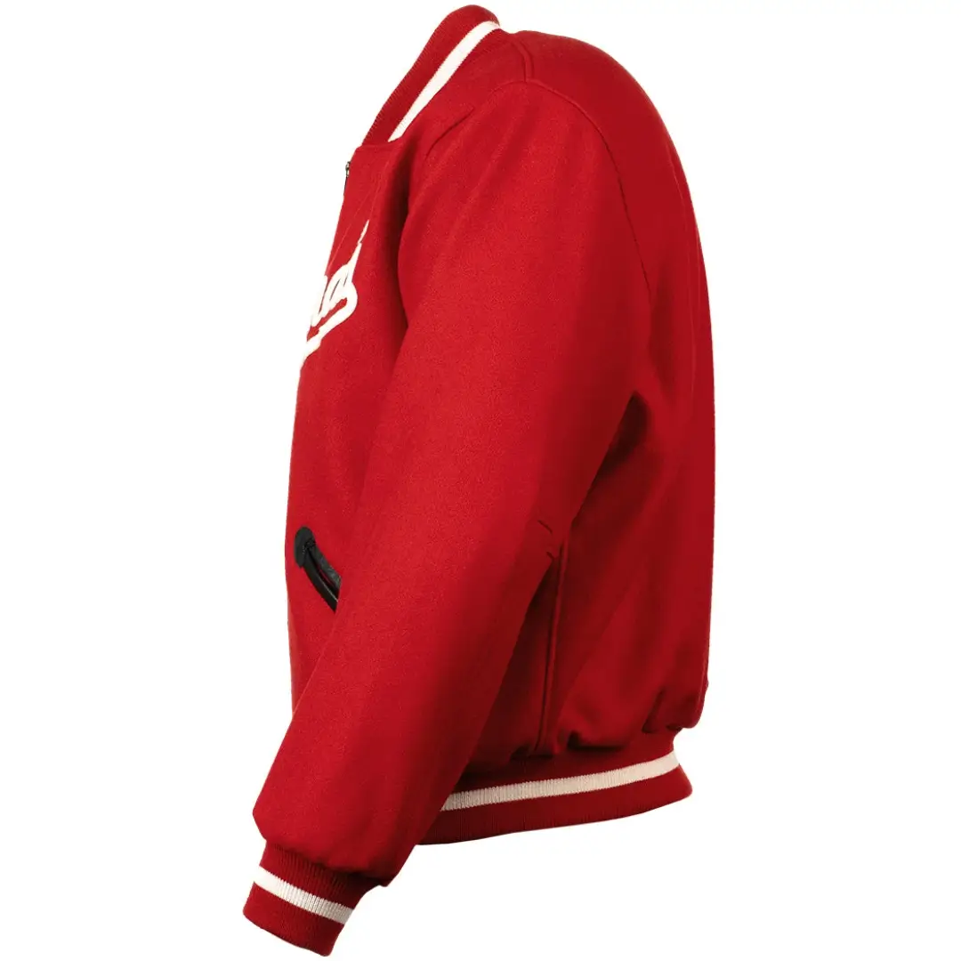 Cincinnati Reds Letterman 1969 Authentic Red Wool Zipper Varsity Jacket - Image 4