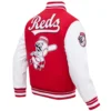 Cincinnati Reds Classic Rib Knitted Wool & Leather Varsity Jacket - Image 3