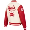 Women's Cincinnati Reds Retro Classic Baseball Team Team Players Wool & Leather Varsity Jacket - Image 4
