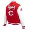 Women's Classic Cincinnati Reds Pro Standard Wool & Leather Varsity Jacket Red & White - Image 4