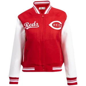 Women's Classic Cincinnati Reds Pro Standard Wool & Leather Varsity Jacket Red & White