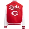 Women's Classic Cincinnati Reds Pro Standard Wool & Leather Varsity Jacket Red & White - Image 2