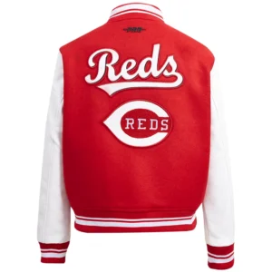 Alternative view of Women's Classic Cincinnati Reds Pro Standard Wool & Leather Varsity Jacket Red & White