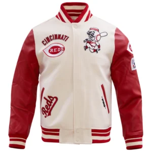 Cincinnati Reds Retro Classic Wool & Leather Varsity Jacket