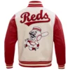 Cincinnati Reds Retro Classic Wool & Leather Varsity Jacket - Image 2