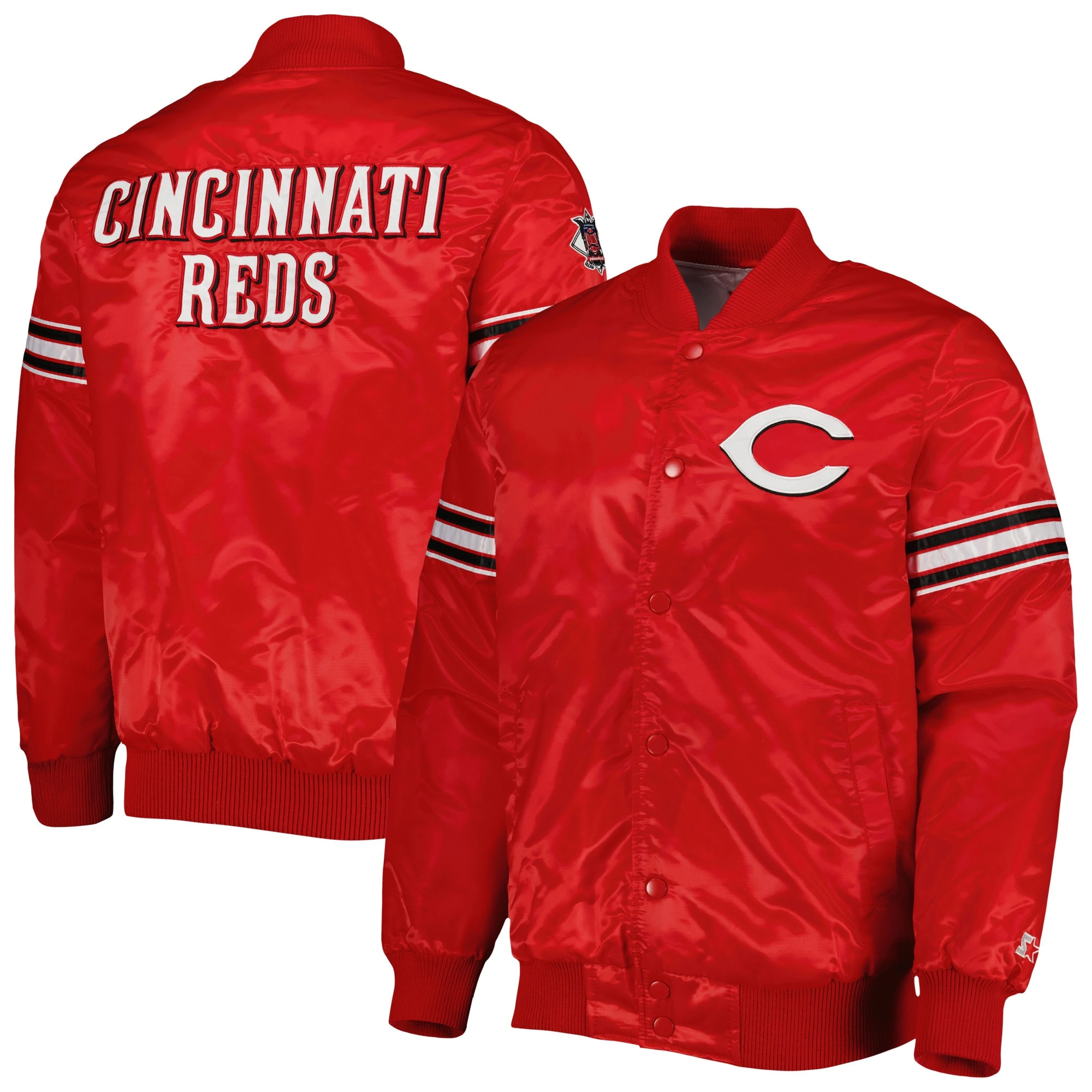 Cincinnati Reds The Power Forward Full-Snap Satin Varsity Red Jacket - Image 3