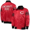Cincinnati Reds Starter Red The Captain II Full-Zip Satin Varsity Jacket - Image 3