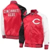 Cincinnati Reds Starter Reliever Full-Snap Satin Varsity Jacket - Image 4