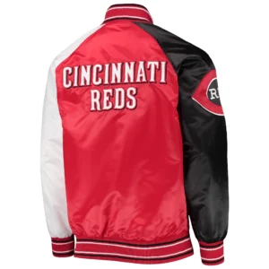 Alternative view of Cincinnati Reds Starter Reliever Full-Snap Satin Varsity Jacket
