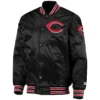 Cincinnati Reds Starter The Diamond Full-Snap Satin Varsity Black Jacket