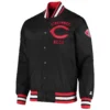 Cincinnati Reds Starter The Jet III Full-Snap Satin Varsity Black Jacket