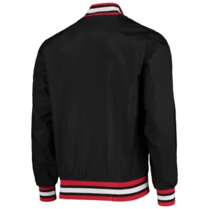 Alternative view of Cincinnati Reds Starter The Jet III Full-Snap Satin Varsity Black Jacket