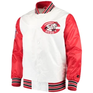 Cincinnati Reds Starter Locker Room Throwback Full-Snap Satin Varsity Jacket