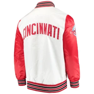Alternative view of Cincinnati Reds Starter Locker Room Throwback Full-Snap Satin Varsity Jacket