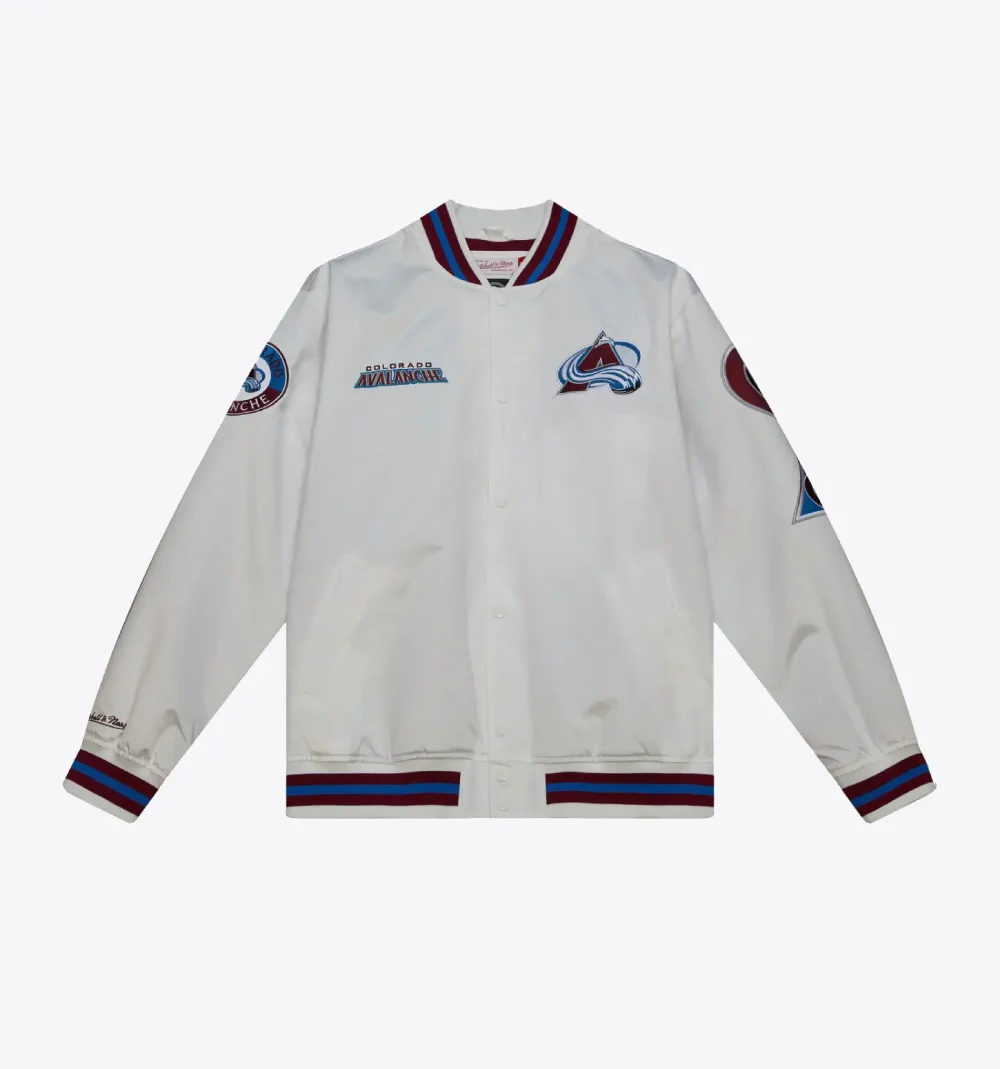Colorado Avalanche City Collection White Satin Varsity Jacket