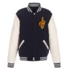 Cleveland Cavaliers Reversible Navy/White Two Tone Wool & Leather Varsity Jacket