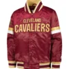 Cleveland Cavaliers Starter Youth Home Game Full-Snap Satin Maroon Varsity Jacket