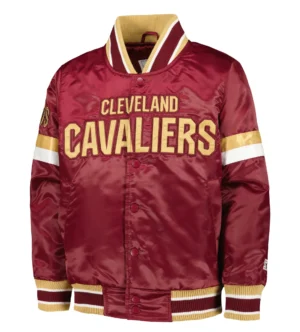 Cleveland Cavaliers Starter Youth Home Game Full-Snap Satin Maroon Varsity Jacket