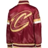 Cleveland Cavaliers Starter Youth Home Game Full-Snap Satin Maroon Varsity Jacket - Image 2