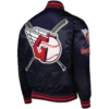 Cleveland Guardians Sublimated Pro Standard Full-Snap Satin Varsity Navy Jacket - Image 2