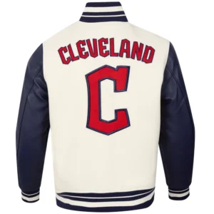 Alternative view of Cleveland Guardians Retro Classic Rib Wool & Leather Varsity Jacket