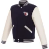 Cleveland Guardians Two Tone Wool & Leather Varsity Jacket