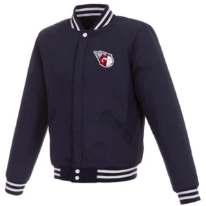 Alternative view of Cleveland Guardians Two Tone Wool & Leather Varsity Jacket