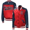 Cleveland Guardians The Legend Full-Snap Satin Varsity Jacket - Image 3