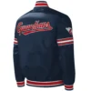 Cleveland Guardians Starter Navy Midfield Full-Snap Satin Varsity Jacket - Image 2