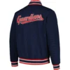 Cleveland Guardians One Color Navy Secret Full-Snap Polyester Varsity Jacket - Image 2